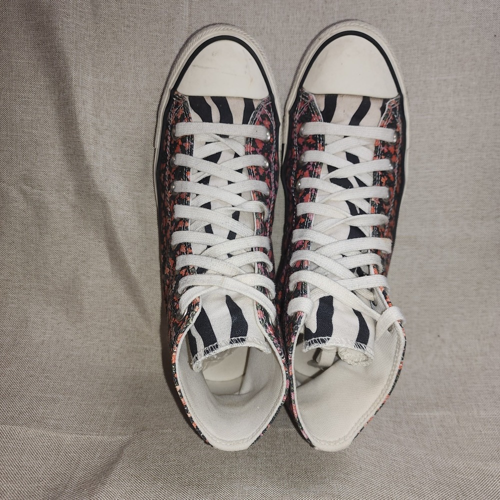 Converse Chuck Taylor All Star Twisted Summer High-Top Sneakers 8.5 Floral Zebra - Picture 3 of 10